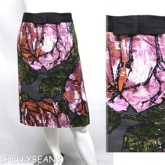 Trina Turk Dresses & Skirts - TRINA TURK Floral Print SKIRT Ribbon BOW WAIST 8